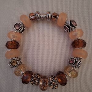 Elegant Beaded Bracelet with Silver Accents